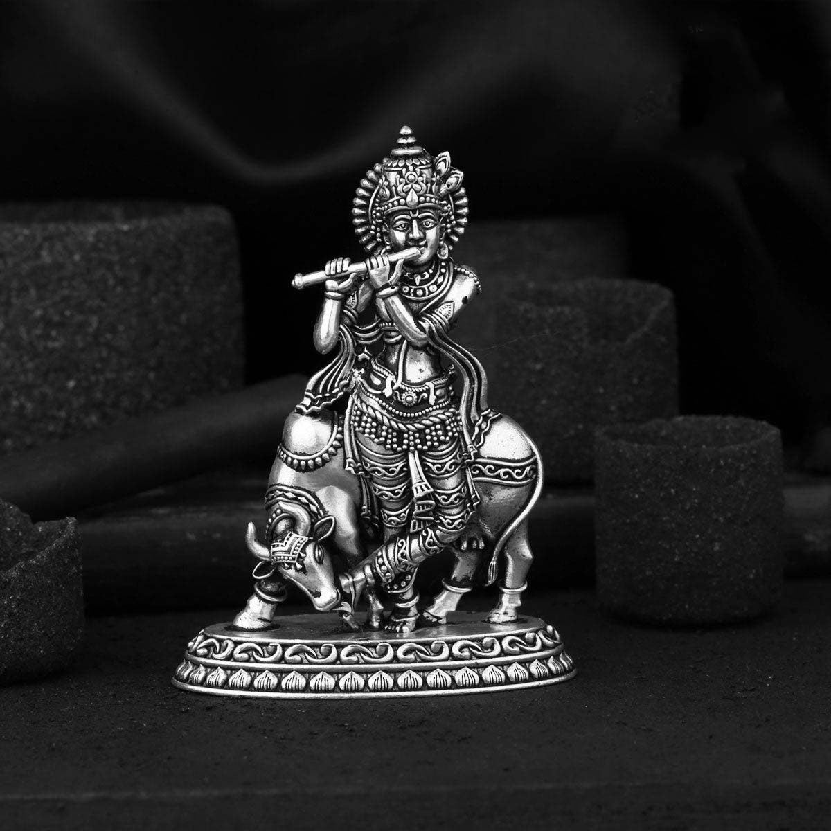 Buy Lord Shri Krishna 2D Idol | 925 Pure Silver God Idols Online – The ...