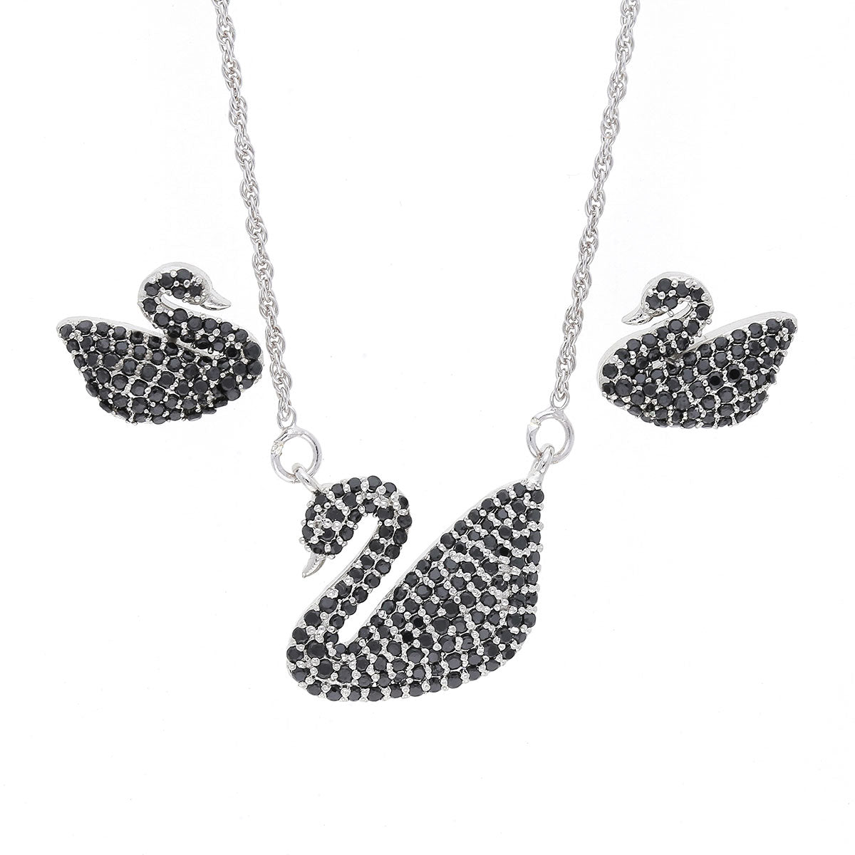 REGALIE Rose Gold Plated Black Diamond Studded Swan Pendant Swarovski  Inspired Necklace for Women and Girls- Ideal for Gifting Purpose :  Amazon.in: Fashion