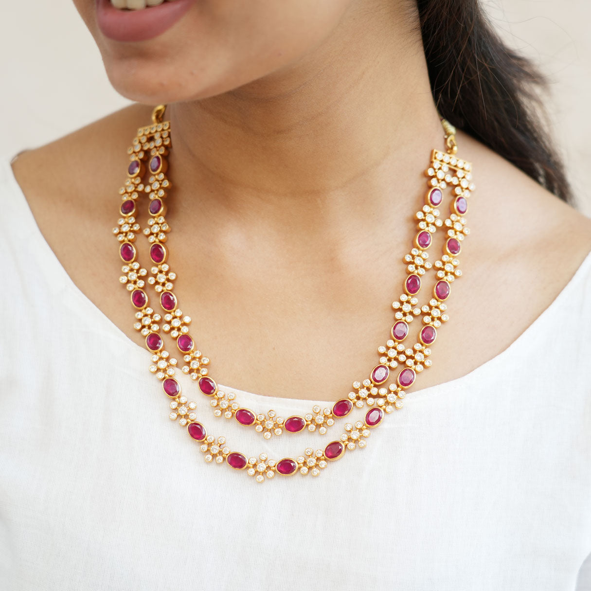 Red amethyst store necklace