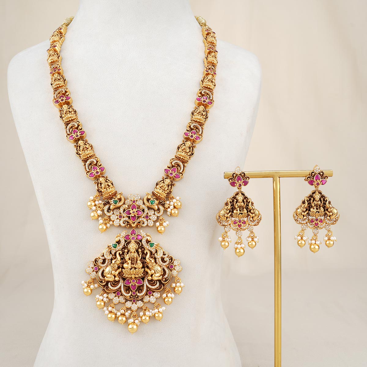 Silver gold plated store necklace set