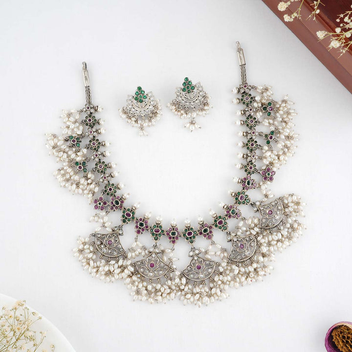 Niharika Oxidised Necklace Set