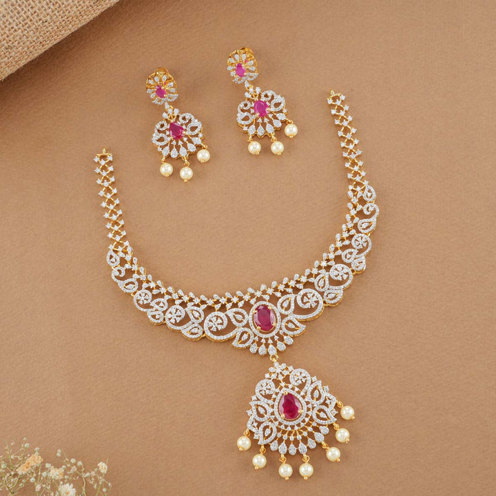 Lishna Diamond Look Necklace Set