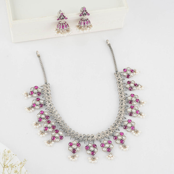 Nidhan Oxidised Necklace Set