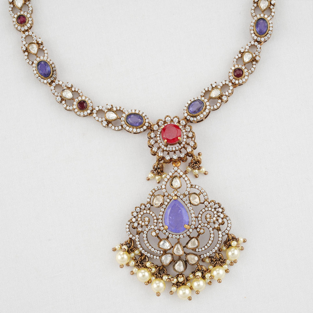 Stylish Amethyst Victorian Necklace Set