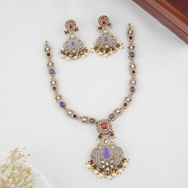 Stylish Amethyst Victorian Necklace Set