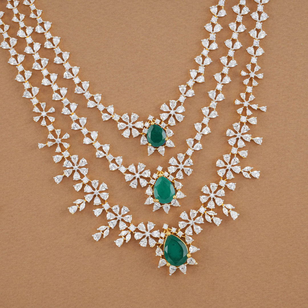 Majestic Layer Diamond Design Necklace Set