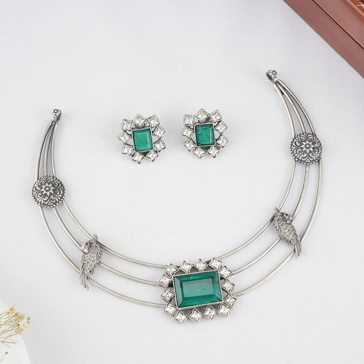 Nivina Oxidised Necklace Set