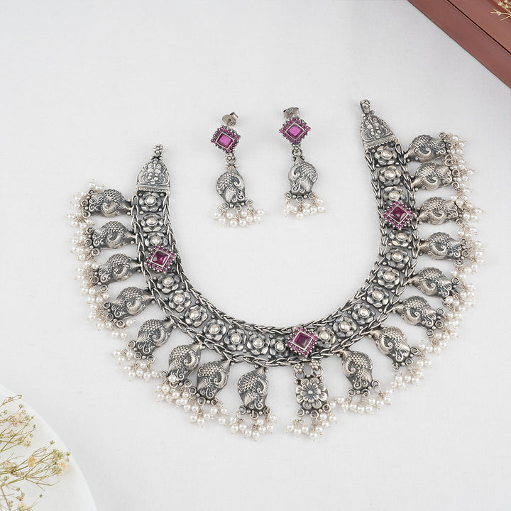 Sophin Oxidised Necklace Set