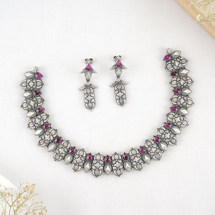 Brindhi Oxidised Short Necklace Set