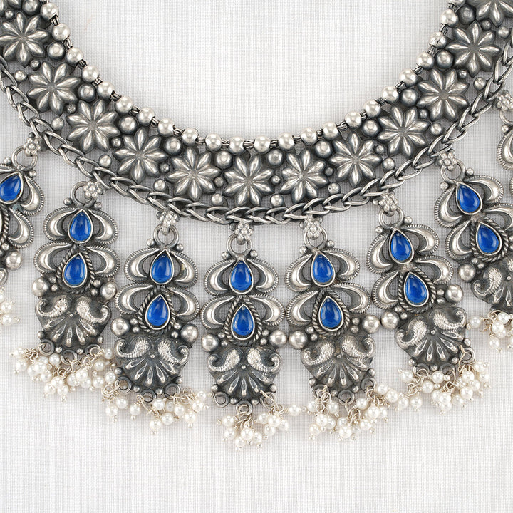 Deliha Oxidised Short Necklace Set