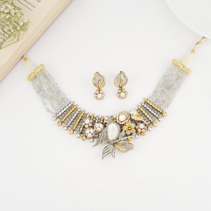 Dharshi Oxidised Necklace Set