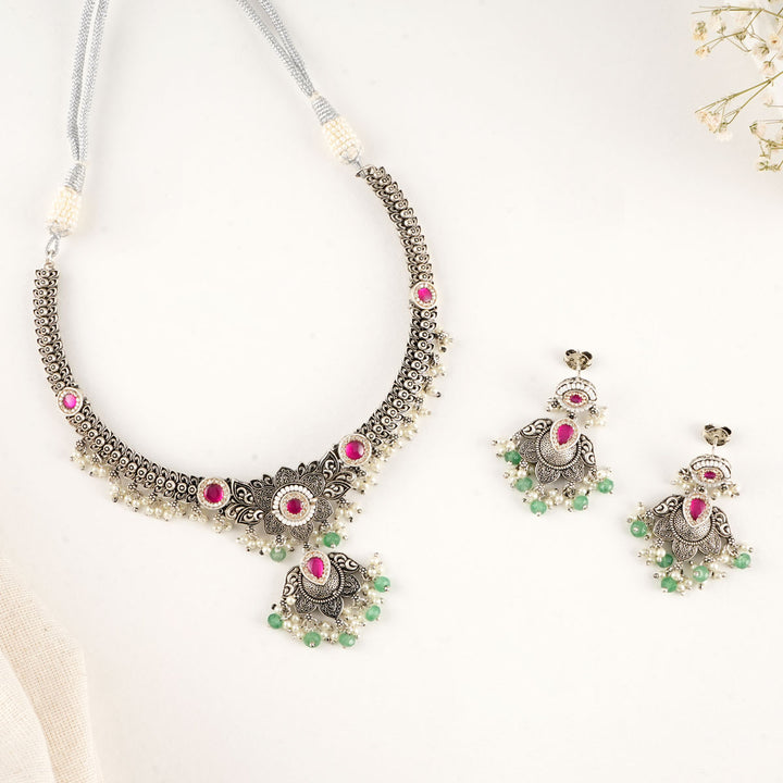 Zayat Oxidised Necklace Set