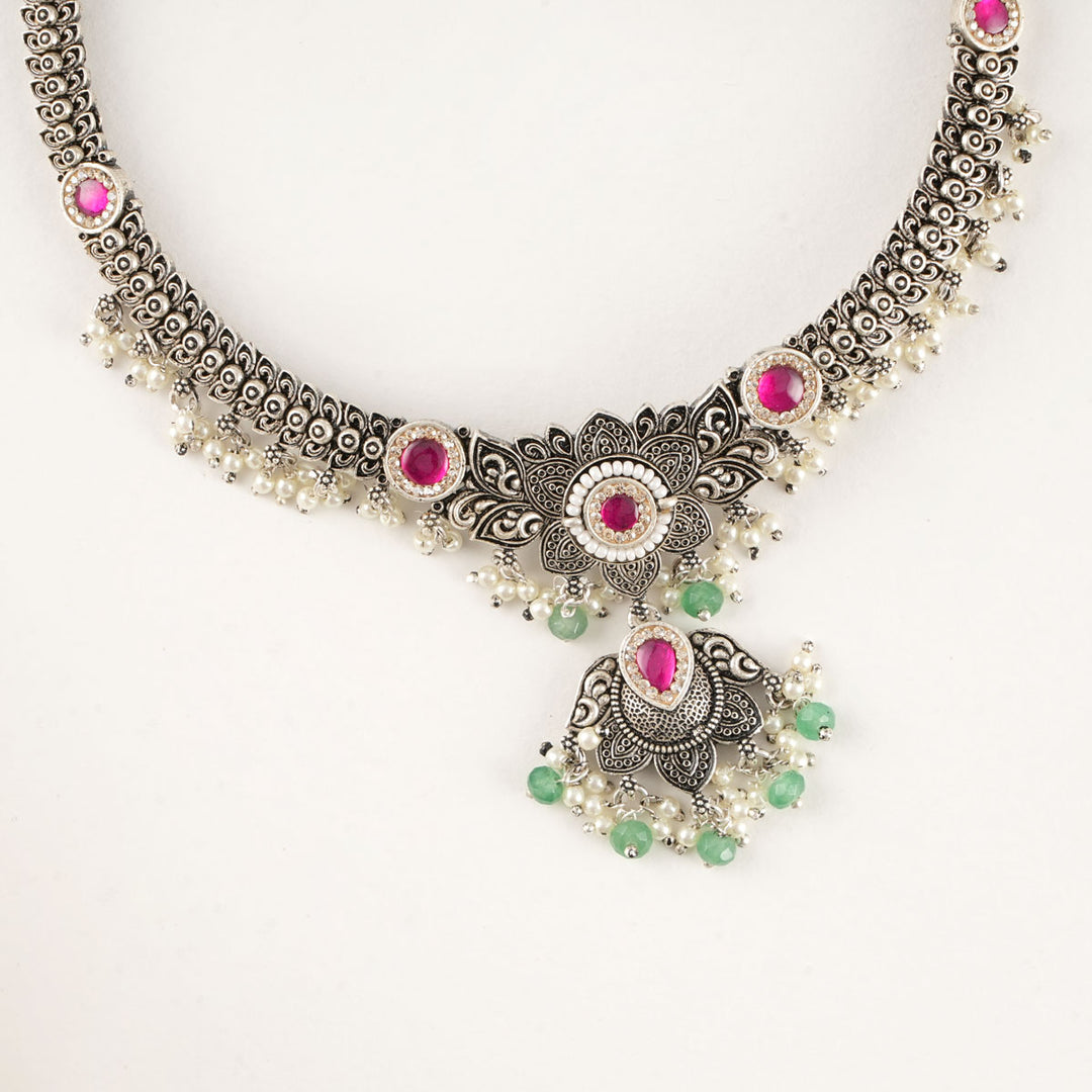 Zayat Oxidised Necklace Set