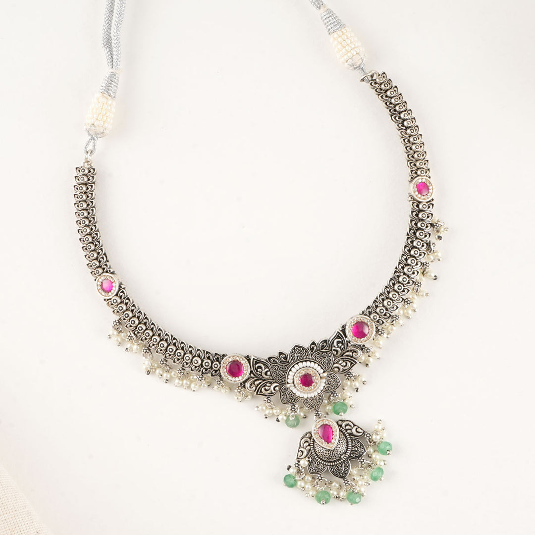 Zayat Oxidised Necklace Set