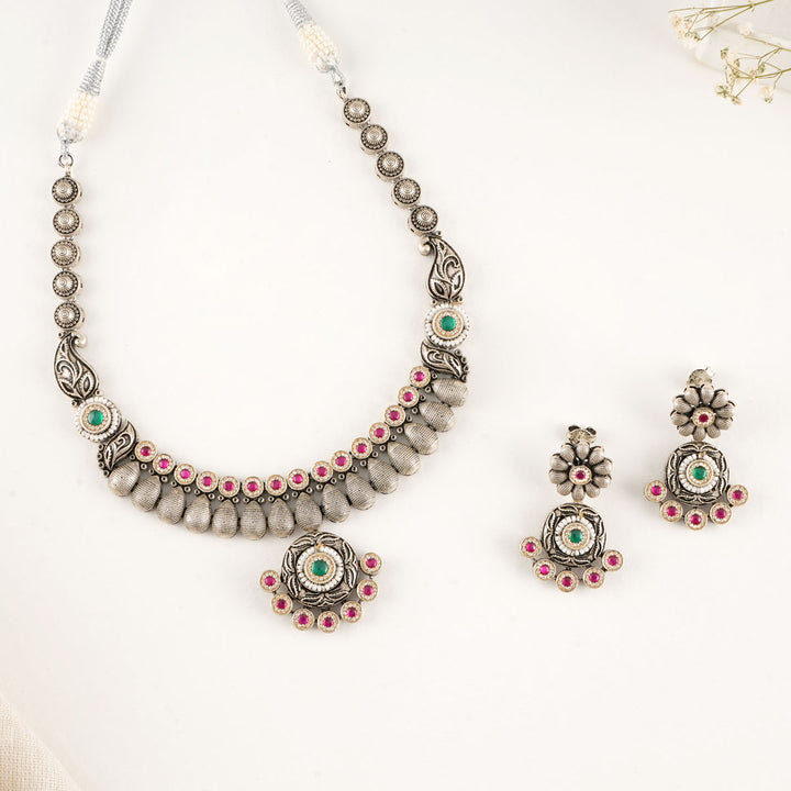 Subari Oxidised Necklace Set