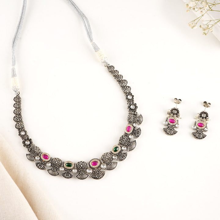 Ismeni Oxidised Necklace Set