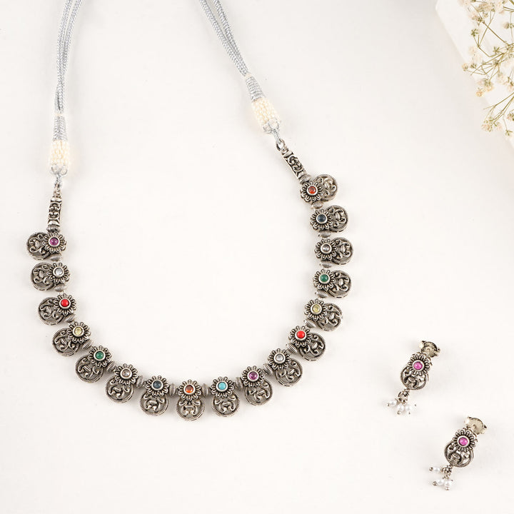 Sanira Oxidised Necklace Set