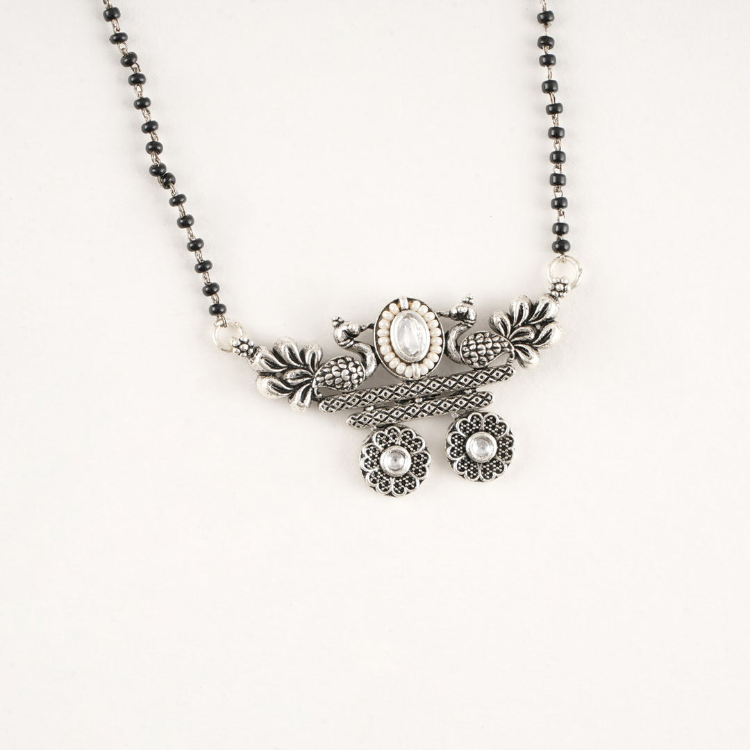 Shahira Oxidised Long Necklace Set