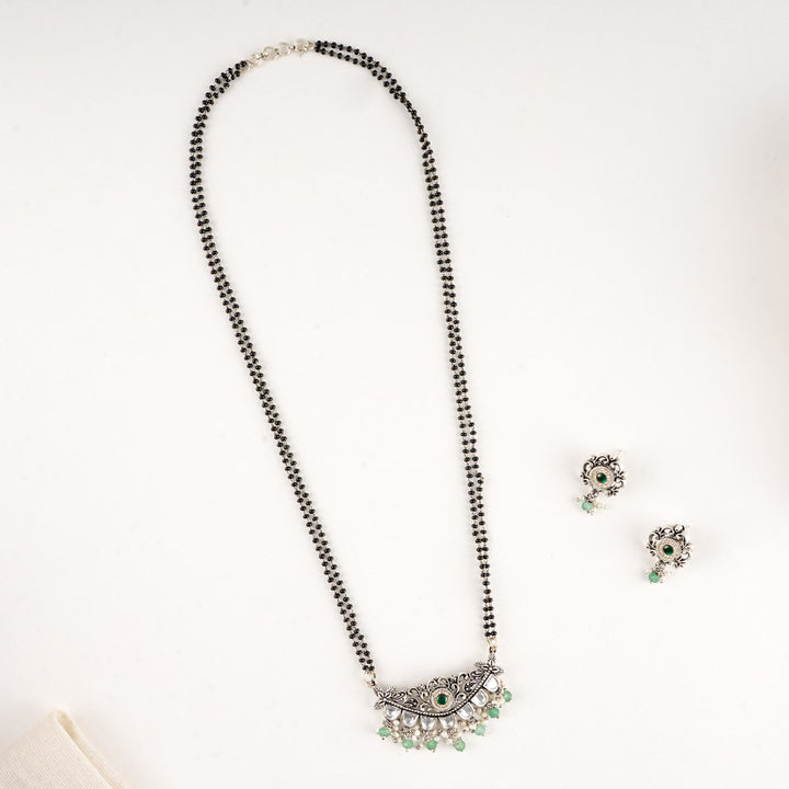 Pefilia Oxidised Long Necklace Set