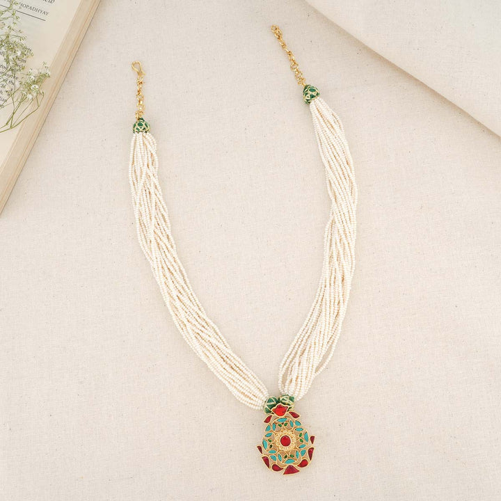 Bunch Beads Kundan Long Necklace