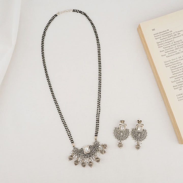 Zara Oxidised Long Necklace Set