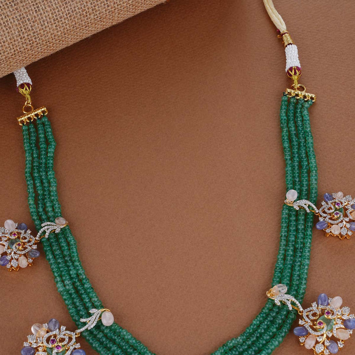 Aarzo Green Avikam Necklace Set