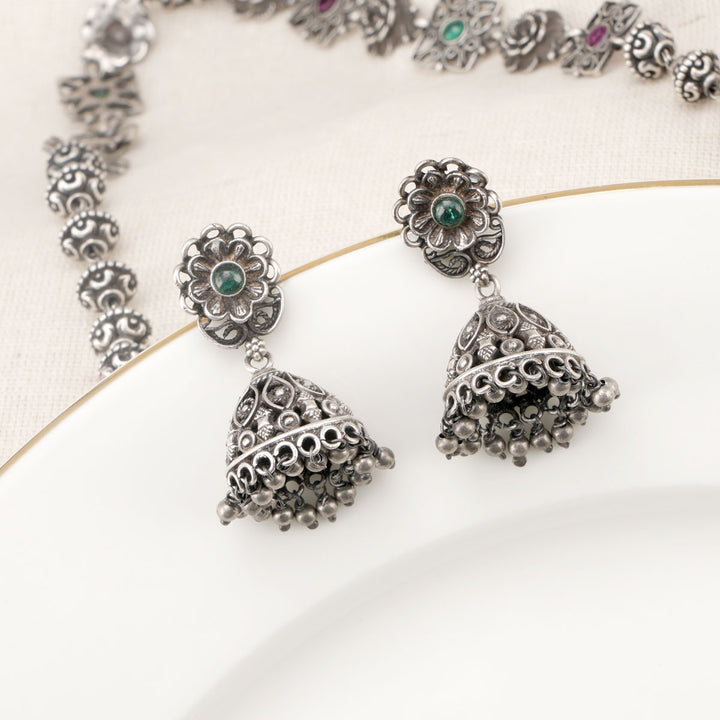 Sherin Oxidised Long Necklace Set