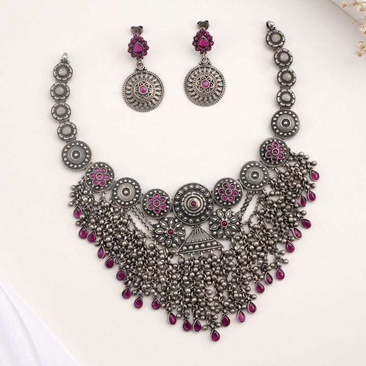 Aarifa Oxidised  Necklace Set