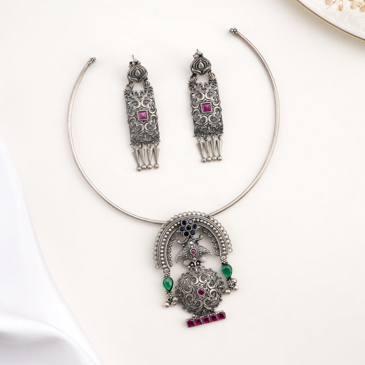 Jamuna Oxidised  Necklace Set