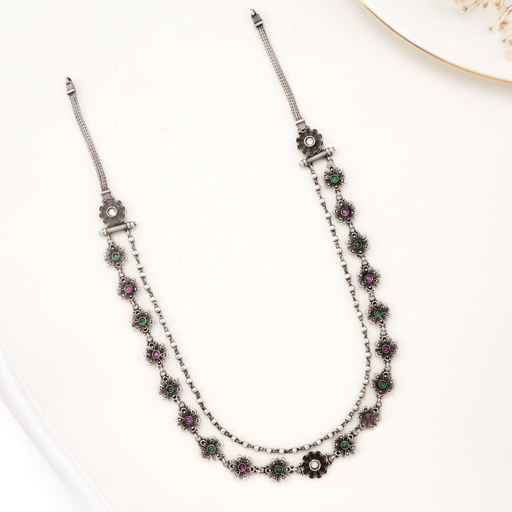 Shivani Oxidised Long Necklace Set