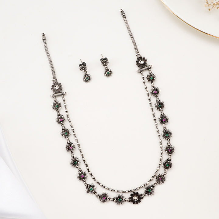 Shivani Oxidised Long Necklace Set