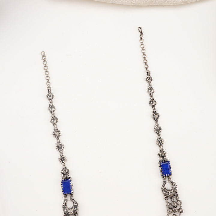 Nithra Oxidised Long Necklace Set