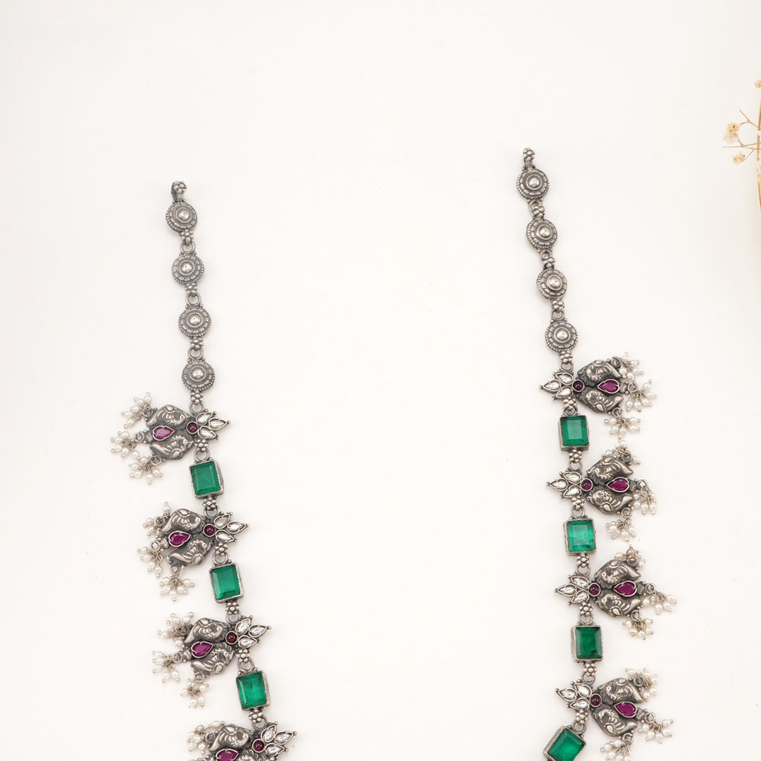 Katherine Oxidised Long Necklace Set