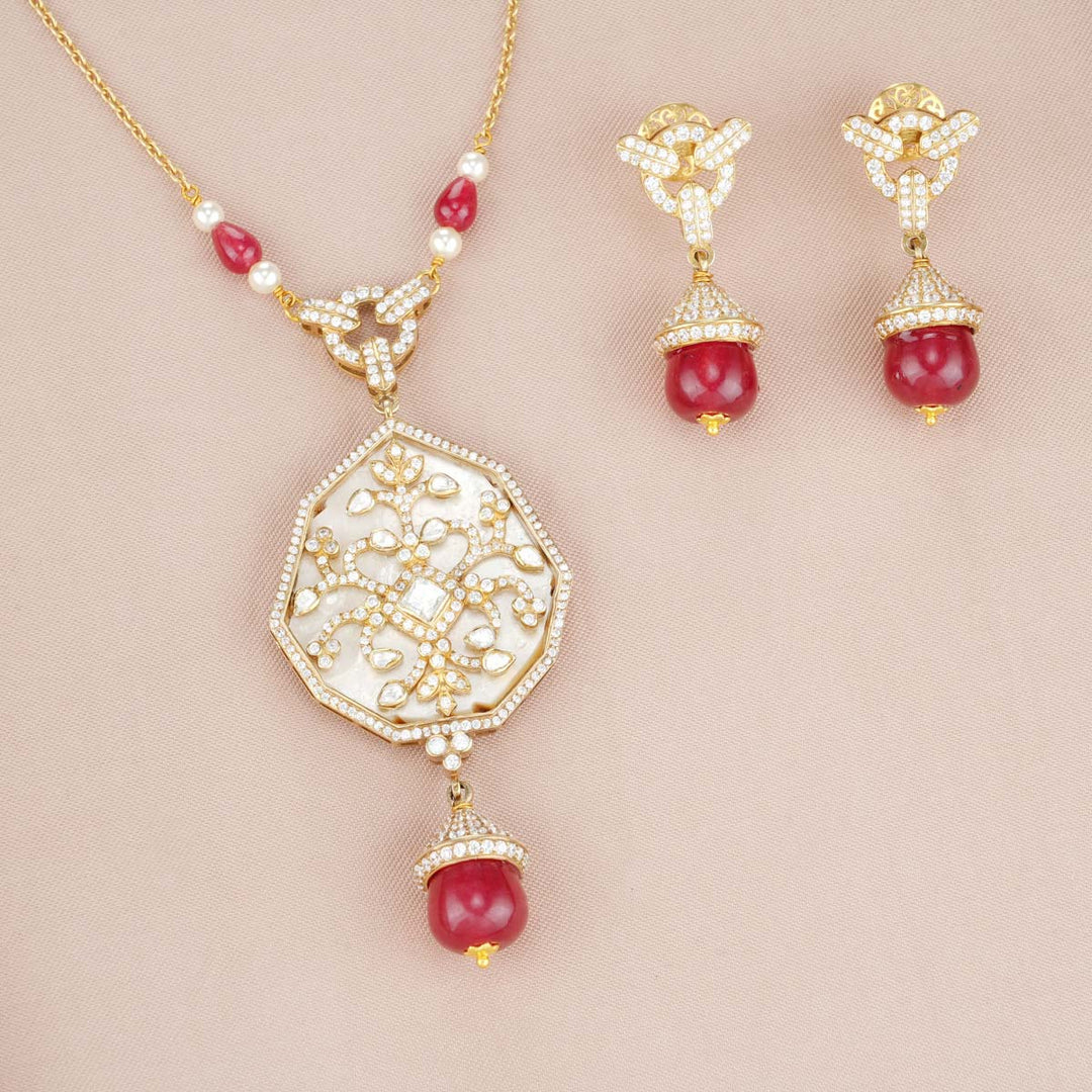 Madhuri Victorian Long Necklace set