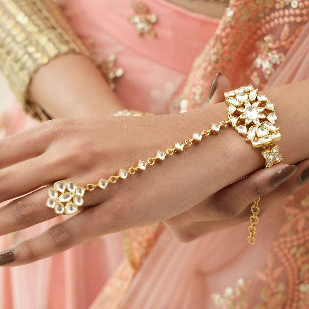 Kundan hand deals bracelet