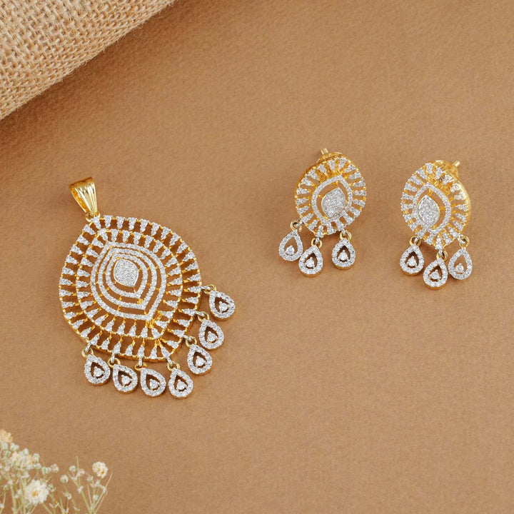 kranthi Diamond Design Pendant Set