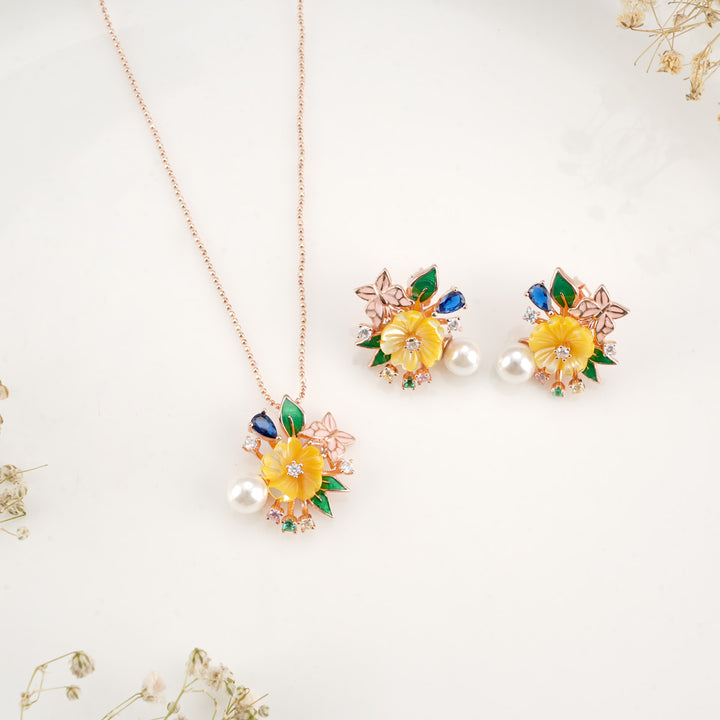 Jassy Yellow Pendant Set