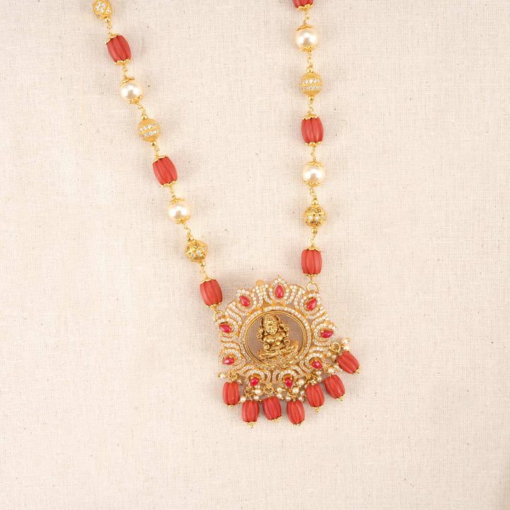 Coral Beads Chain with Pendant