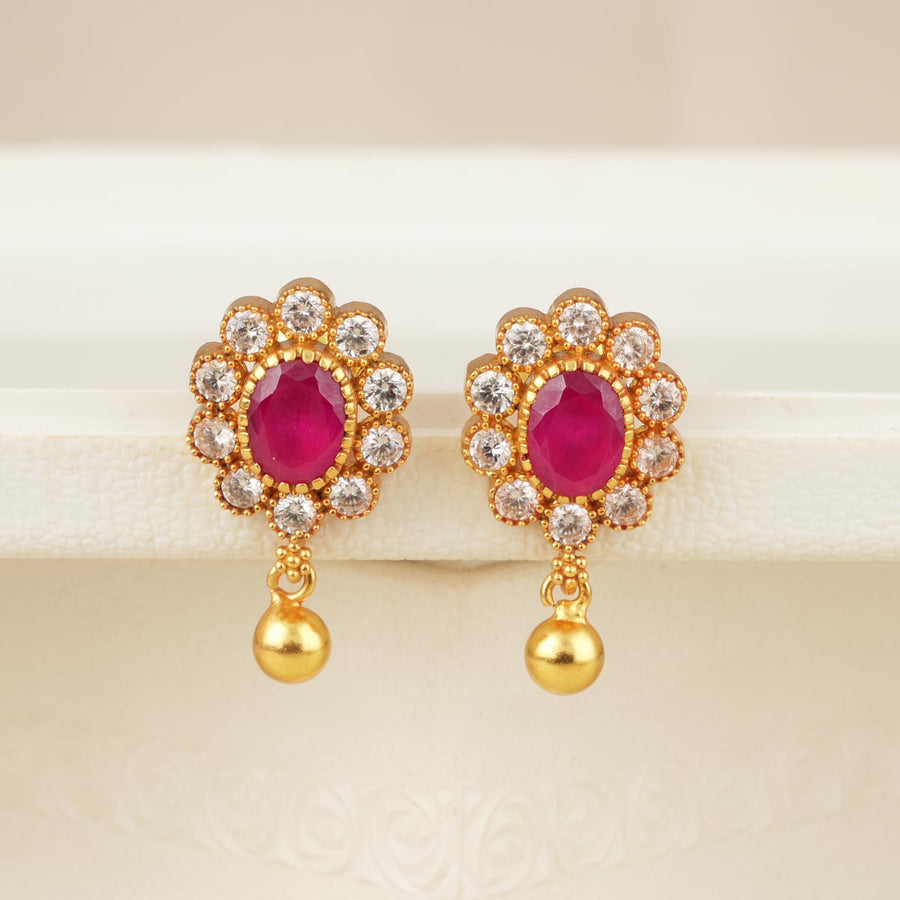 Gold Plated Silver Drop Earrings | Stylish Gold Plated Silver Studs ...