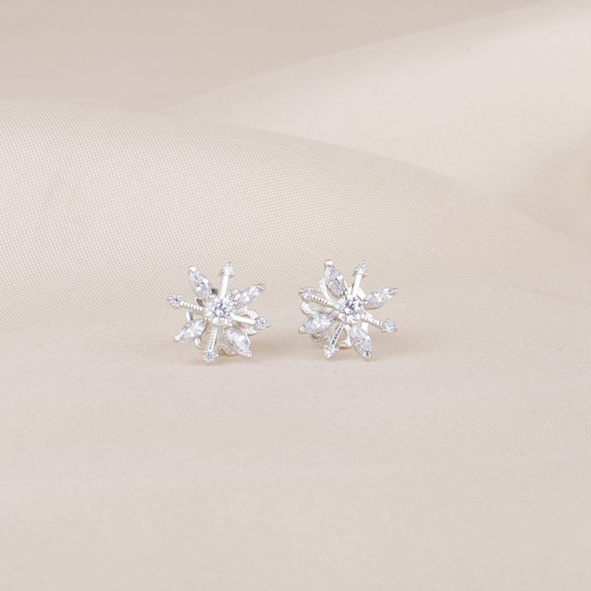 December Swarovski Crystal Earrings in Sterling Silver