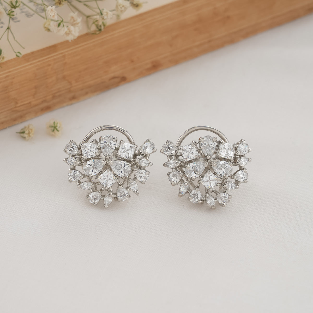 Buy SILBERRY 925 Sterling Silver Black Sky Swarovski Earrings for Womens  and Girls for Women Online in India