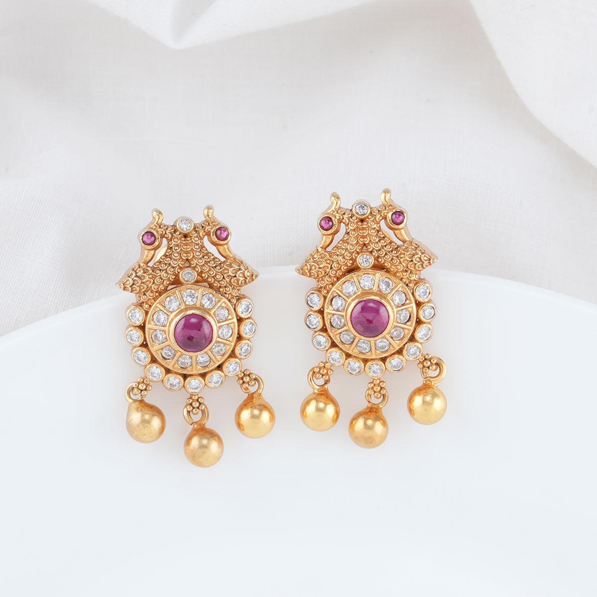 Buy Bhima Jewellers 349K Yellow Gold Earrings for Women, 3.36 g at Amazon.in