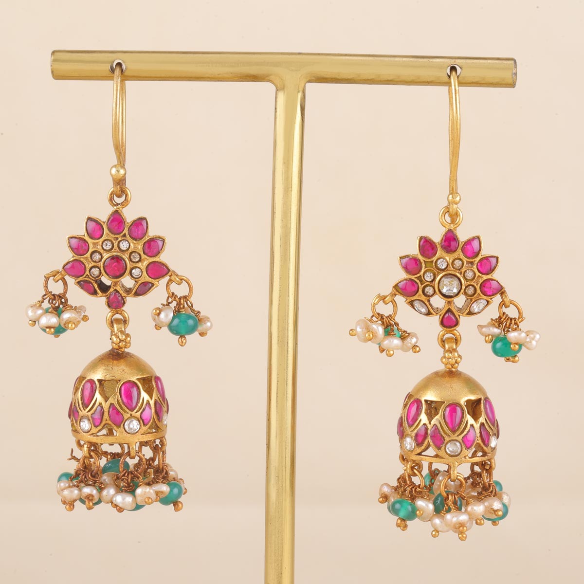 Vintage Antique Old 22K Gold Kundan Meena Polki Diamond Ruby Earrings Free  Shipping - Etsy | Jewelry design, Jewelry, Ruby earrings