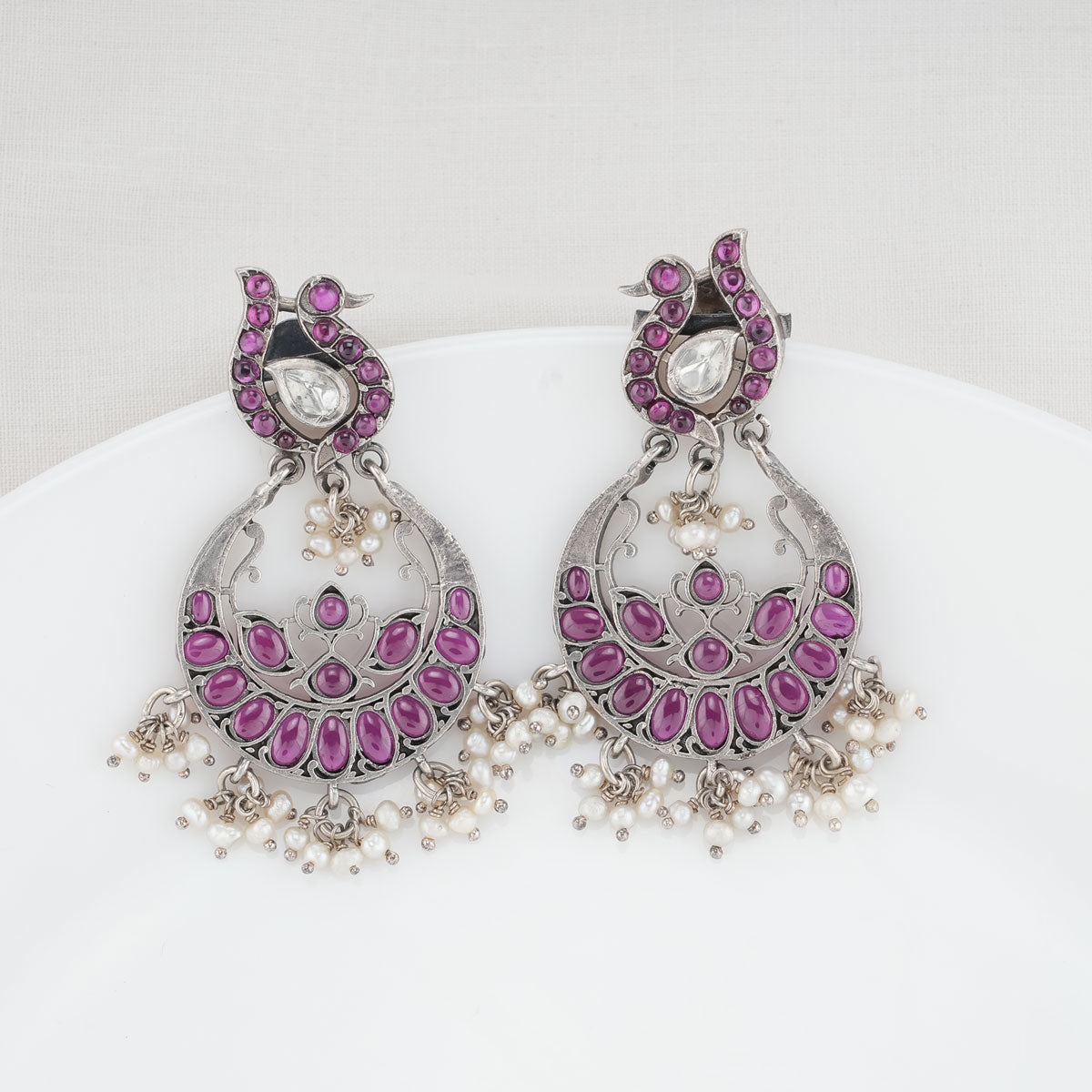 Buy Teejh Ethnic Zarina Pink Fabric Dangler Earring Online At Best Price @  Tata CLiQ