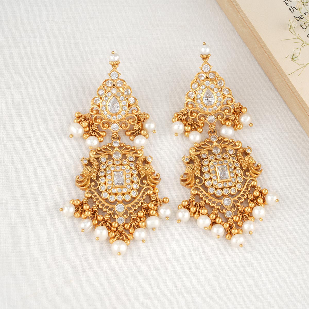 Lastinch Maroon Stone Geometric Shape Earring artificial jewellery