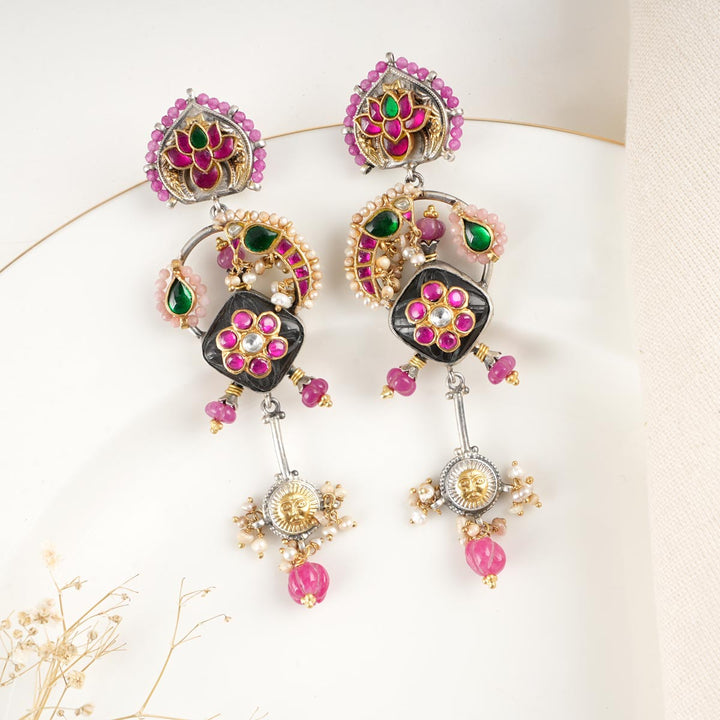 Multicolour Oxidised Earrings