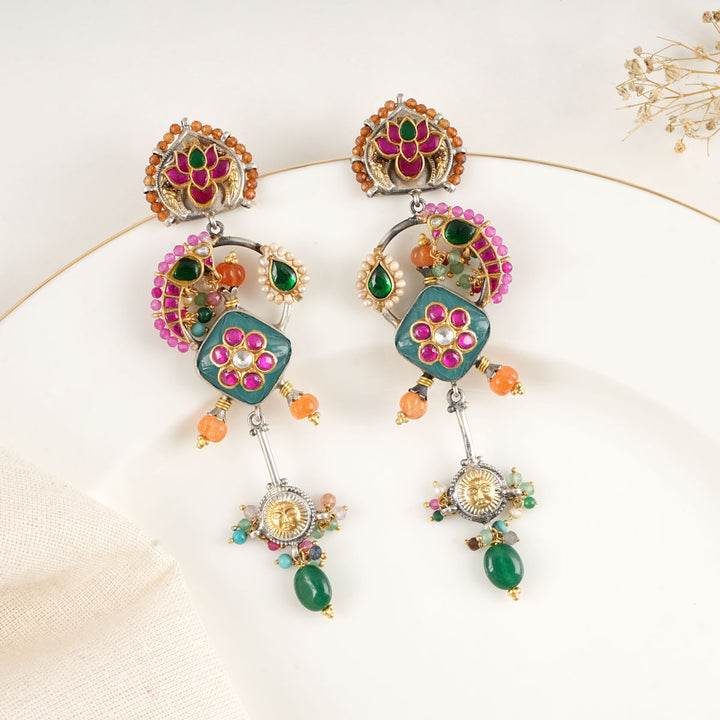 Dhvajin Dual Tone Earrings