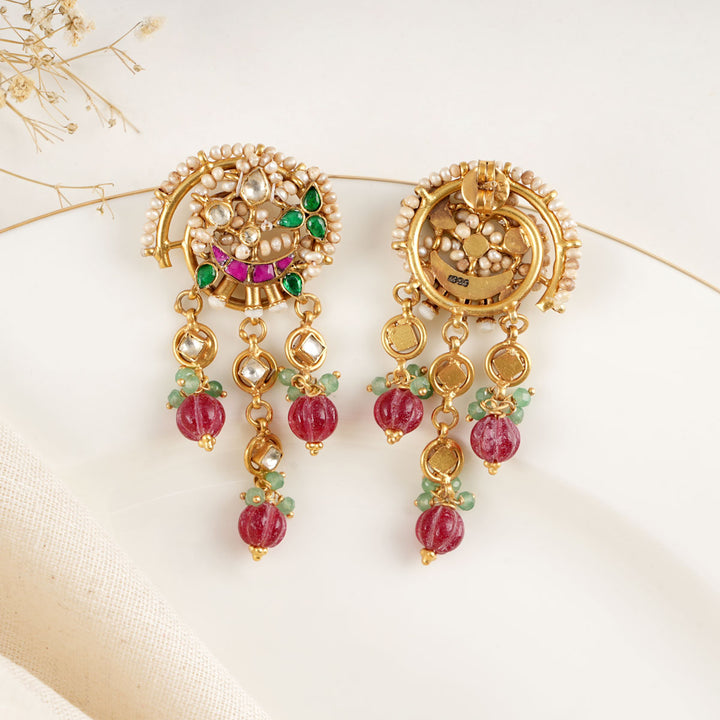 Crescent Kundan Earrings