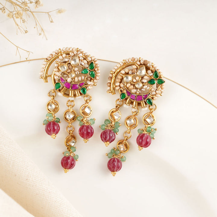 Crescent Kundan Earrings