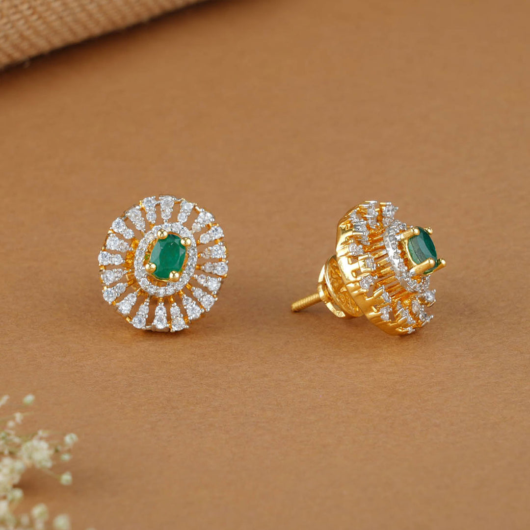 Graceful  Diamond Design Studs